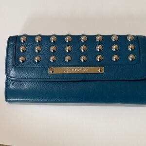 B. Makowsky Teal Wallet with Silver Studs